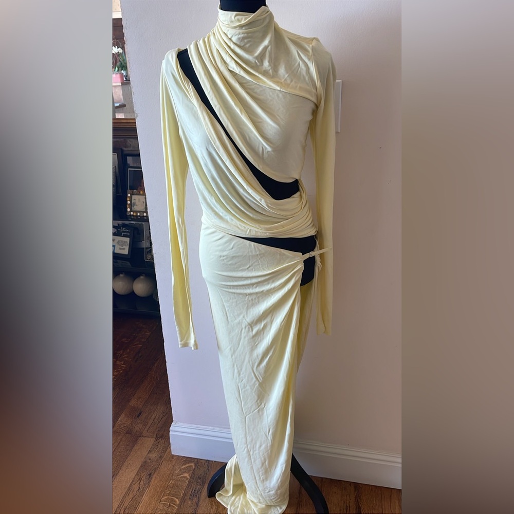 Christopher Esber Yellow  Long Sleeve Dress